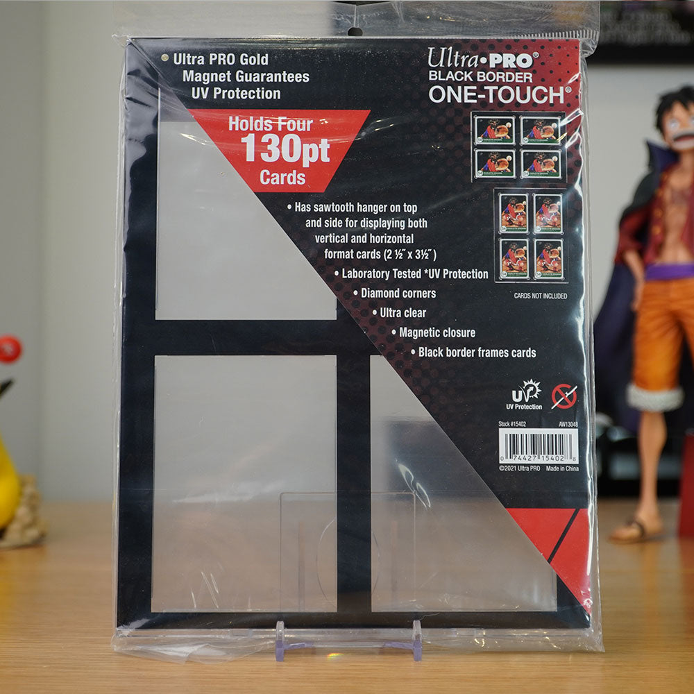 Ultra Pro 4-Card Black Border UV ONE-TOUCH Magnetic Holder