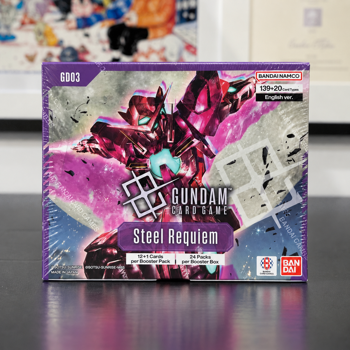 BANDAI NAMCO Gundam Card Game Steel Requiem booster box, set GD03