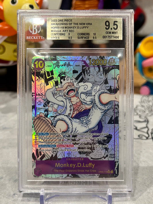Monkey.D.Luffy OP05-119 Manga Art SEC BGS 9.5 - One Piece - English
