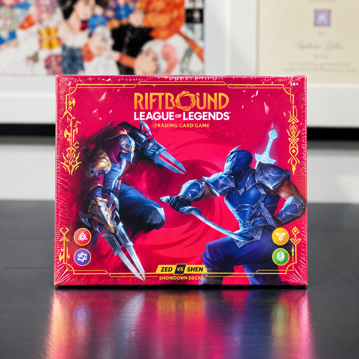 Riftbound League of Legends trading card game showdown deck box