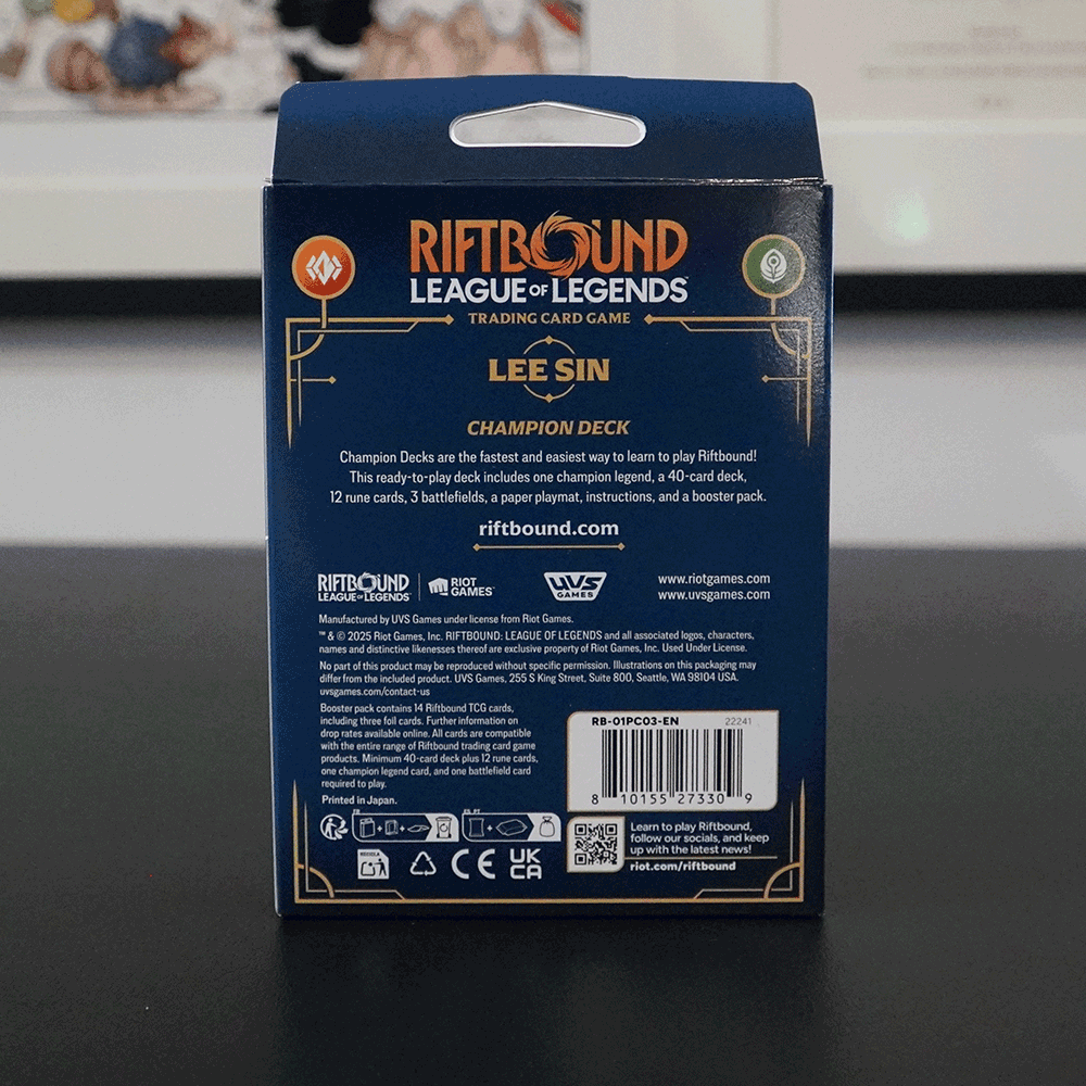 Riftbound: League of Legends Trading Card Game - Set 1 -Origins Champion Deck - Lee Sin